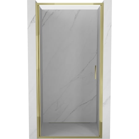 Mexen Exo 85 cm Pivot Shower Door, Transparent, Gold - 817-085-000-50-00