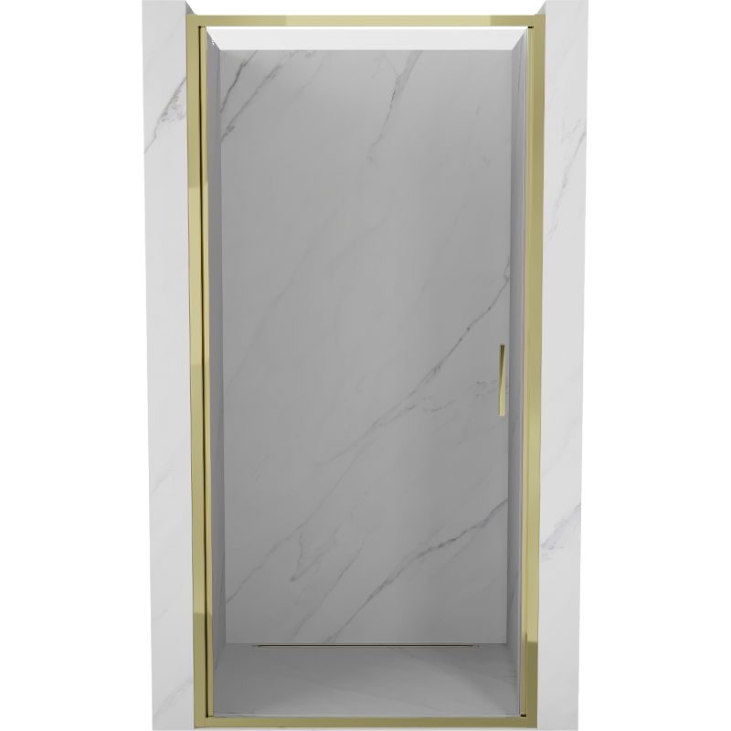 Mexen Exo 90 cm Hinged Shower Door, Transparent, Gold - 817-090-000-50-00