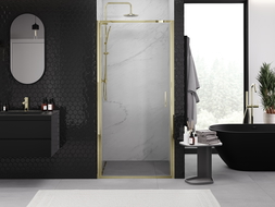 Mexen Exo shower door hinged 100 cm, transparent, gold - 817-100-000-50-00