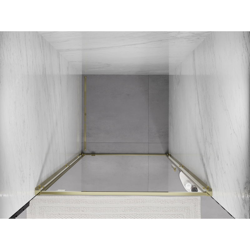 Mexen Exo 85 cm Hinged Shower Door, Transparent, Gold - 8181-085-000-50-00