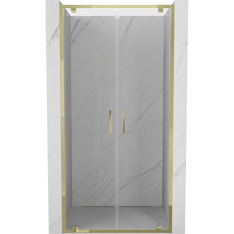 Mexen Exo-BR Duo double hinged shower door 80 cm, transparent, gold - 8182-080-000-50-00