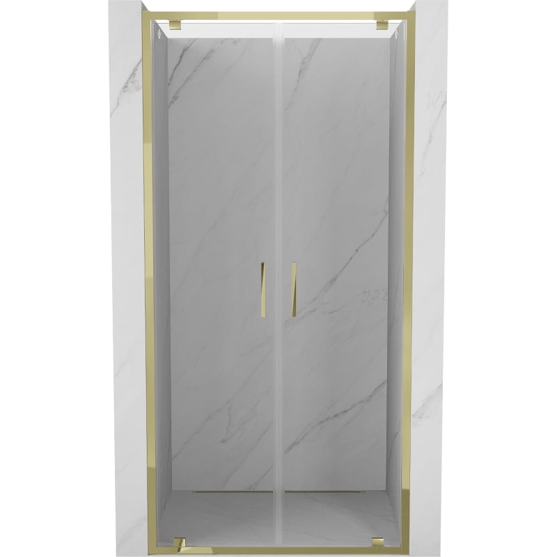 Mexen Exo double-hinged shower door 80 cm, transparent, gold - 8182-080-000-50-00
