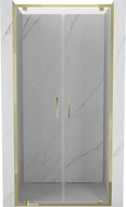 Mexen Exo-BR Duo double hinged shower door 80 cm, transparent, gold - 8182-080-000-50-00
