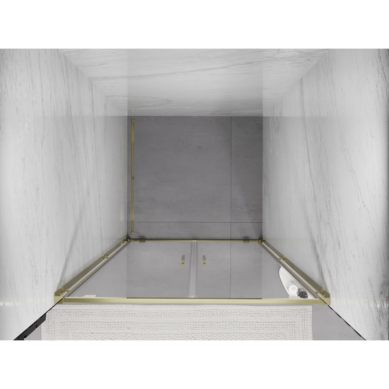 Mexen Exo double hinged shower door 80 cm, transparent, gold - 8182-080-000-50-00