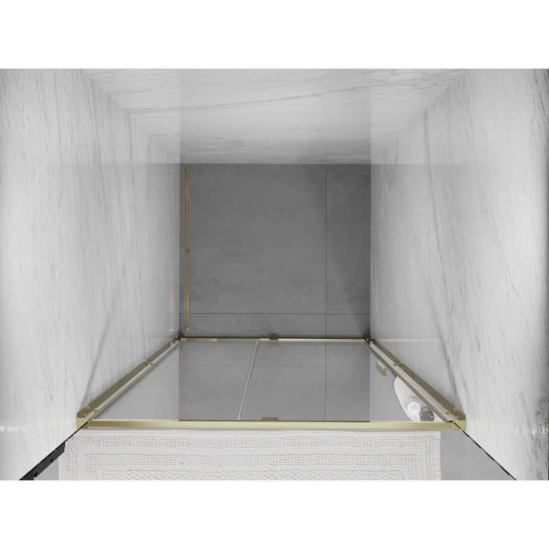 Mexen Exo-R swing shower door 90 cm, transparent, gold - 819-090-000-50-00
