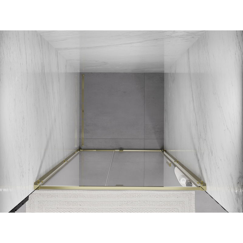 Mexen Exo shower door hinged 110 cm, transparent, gold - 819-110-000-50-00