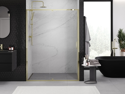 Mexen Exo shower door, swing 140 cm, transparent, gold - 819-140-000-50-00