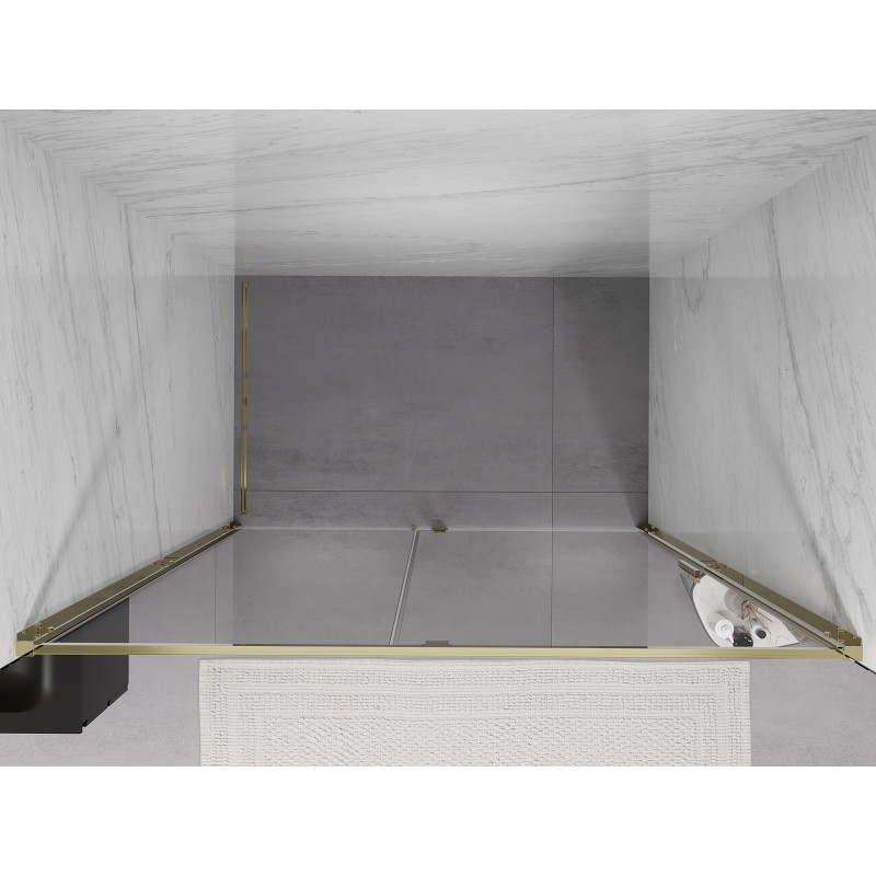 Mexen Exo-R 150 cm Hinged Shower Door, Transparent, Gold - 819-150-000-50-00