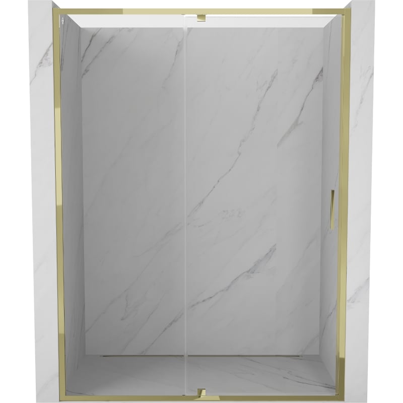 Mexen Exo shower door hinged 155 cm, transparent, gold - 819-155-000-50-00