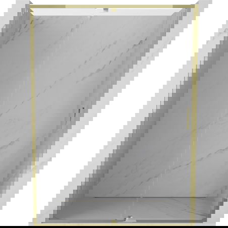 Mexen Exo 155 cm Hinged Shower Door, Transparent, Gold - 819-155-000-50-00