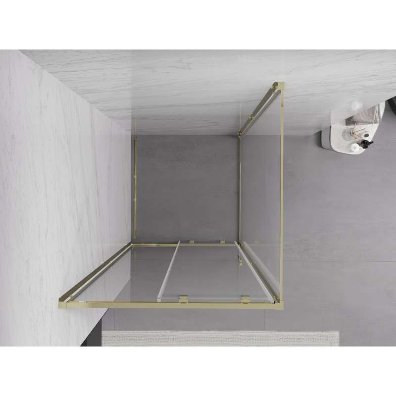Mexen Exo-S sliding shower cabin 90 x 90 cm, transparent, gold - 8151-090-090-50-00