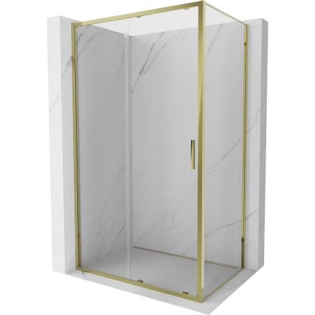 Mexen Exo sliding shower enclosure 130 x 90 cm, transparent, gold - 8151-130-090-50-00