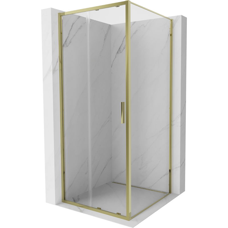 Mexen Exo sliding shower cabin 95 x 95 cm, transparent, gold - 8151-095-095-50-00