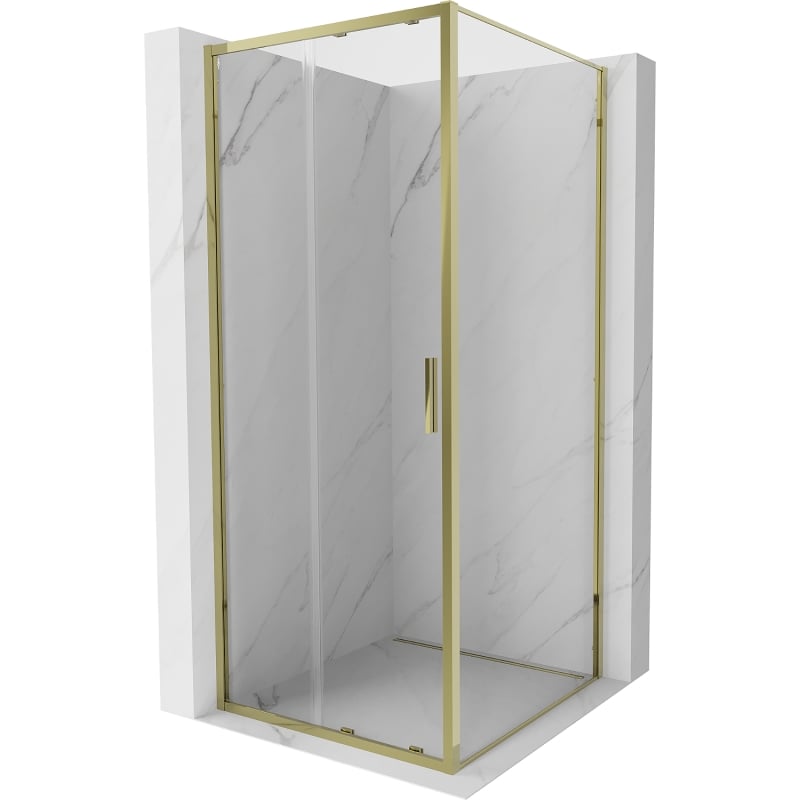 Mexen Exo sliding shower enclosure 95 x 95 cm, transparent, gold - 8151-095-095-50-00