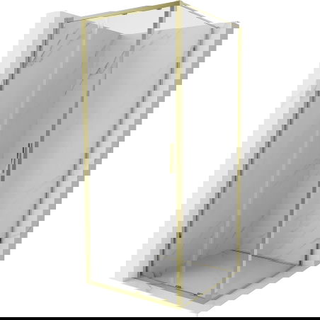 Mexen Exo sliding shower enclosure 95 x 95 cm, transparent, gold - 8151-095-095-50-00
