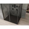 Mexen Omega extendable shower cubicle 120 x 80 cm, Transparent, Black + shower tray Flat, Black - 825-120-080-70-00-4070B