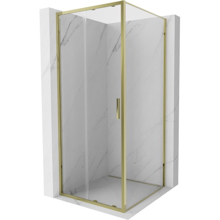 Mexen Exo-S sliding shower cabin 100 x 100 cm, transparent, gold - 8151-100-100-50-00