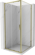 Mexen Exo Sliding Shower Enclosure 100 x 100 cm, Transparent, Gold - 8151-100-100-50-00