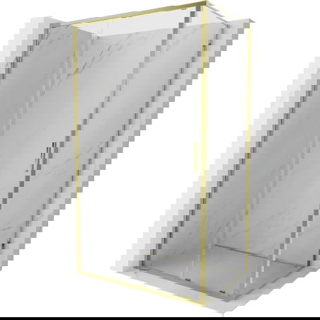 Mexen Exo sliding shower cubicle 125 x 100 cm, transparent, gold - 8151-125-100-50-00