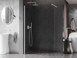 Mexen Kioto-X Walk-in Shower Wall 80 x 200 cm, Transparent 10 mm, White - 800-080-101-20-00-X