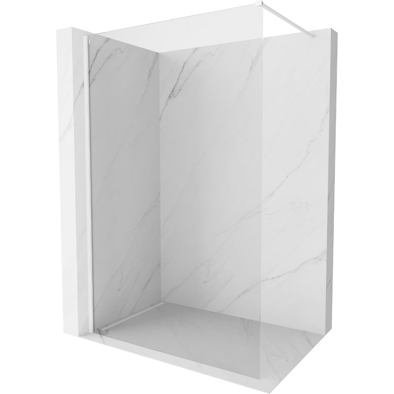 Mexen Kioto-X Walk-in Shower Wall 80 x 200 cm, Transparent 10 mm, White - 800-080-101-20-00-X