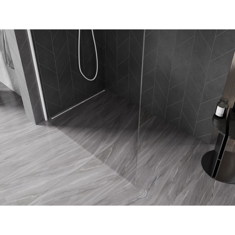 Mexen Kioto-X Walk-in Shower Screen 100 x 200 cm, Transparent 10 mm, White - 800-100-101-20-00-X