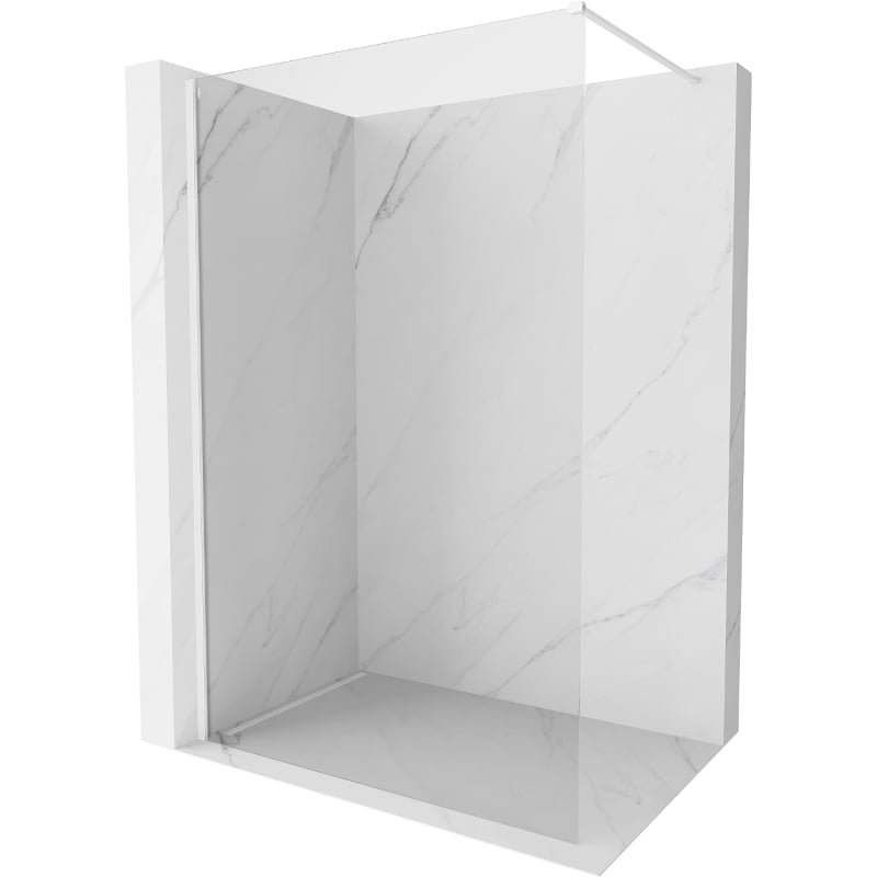 Mexen Kioto-X Walk-in Shower Wall 110 x 200 cm, Transparent 10 mm, White - 800-110-101-20-00-X