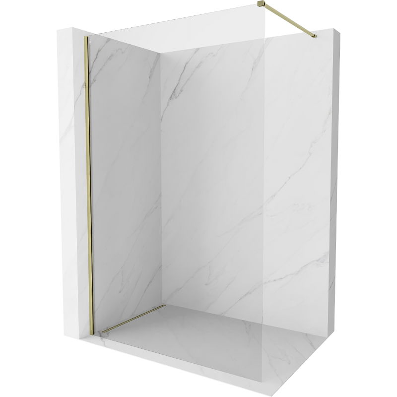Mexen Kioto-X Shower Wall Walk-in 100 x 200 cm, Transparent 10 mm, Gold - 800-100-101-50-00-X