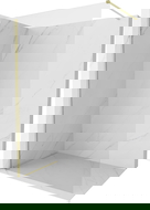 Mexen Kioto-X walk-in shower wall 50 x 200 cm, transparent 10 mm, brushed gold - 800-050-101-55-00-X