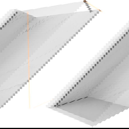 Mexen Kioto-X Walk-in Shower Wall 50 x 200 cm, Transparent 10 mm, Rose Gold - 800-050-101-60-00-X