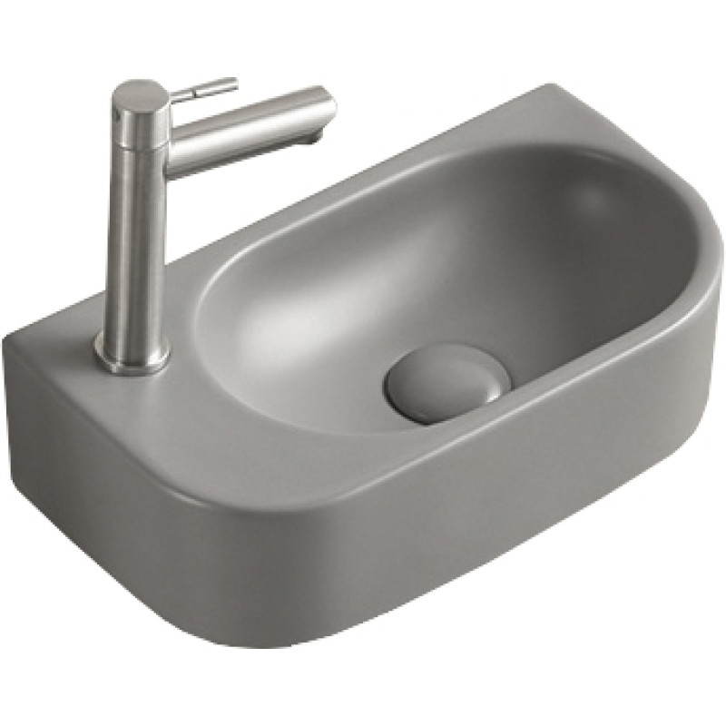 Mexen Viera countertop washbasin right 40 x 21 cm, light gray matte - 21274061R