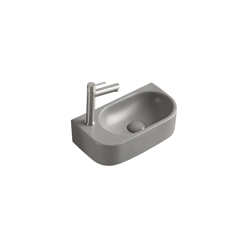 Mexen Viera countertop washbasin right 40 x 21 cm, light grey matte - 21274061R