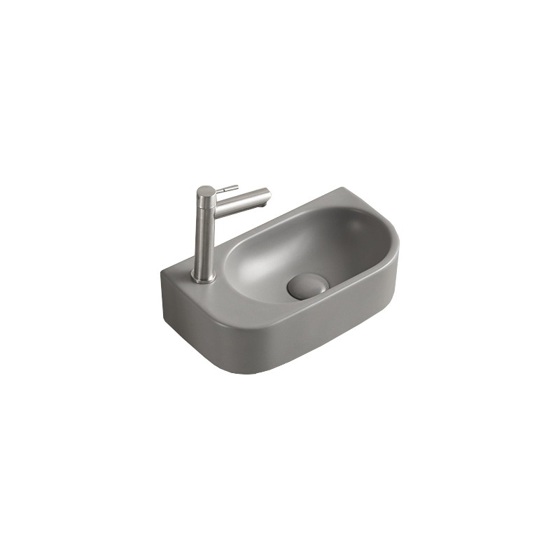 Mexen Viera right countertop washbasin 40 x 21 cm, light gray matte - 21274061R