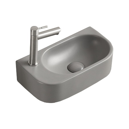 Mexen Viera countertop washbasin right 40 x 21 cm, light gray matte - 21274061R
