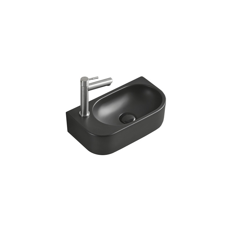 Mexen Viera over-counter right sink 40 x 21 cm, matte black - 21274085R