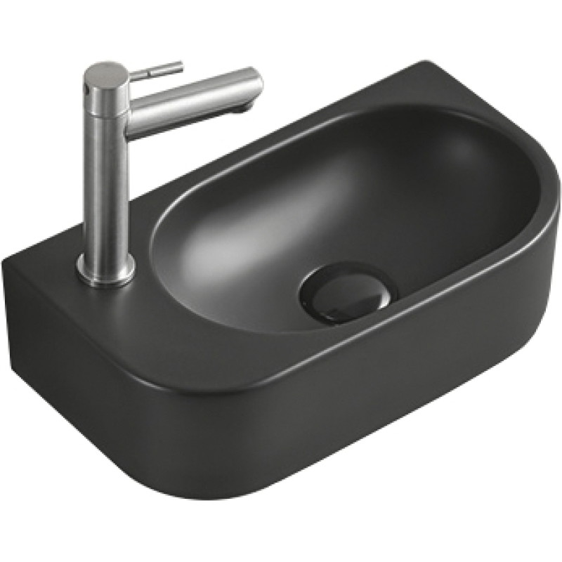 Mexen Viera right countertop sink 40 x 21 cm, matte black - 21274085R