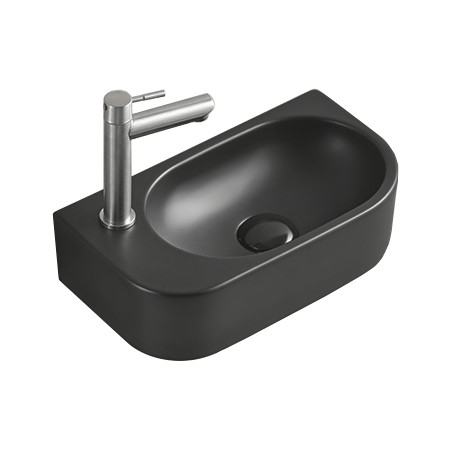 Mexen Viera right countertop sink 40 x 21 cm, matte black - 21274085R
