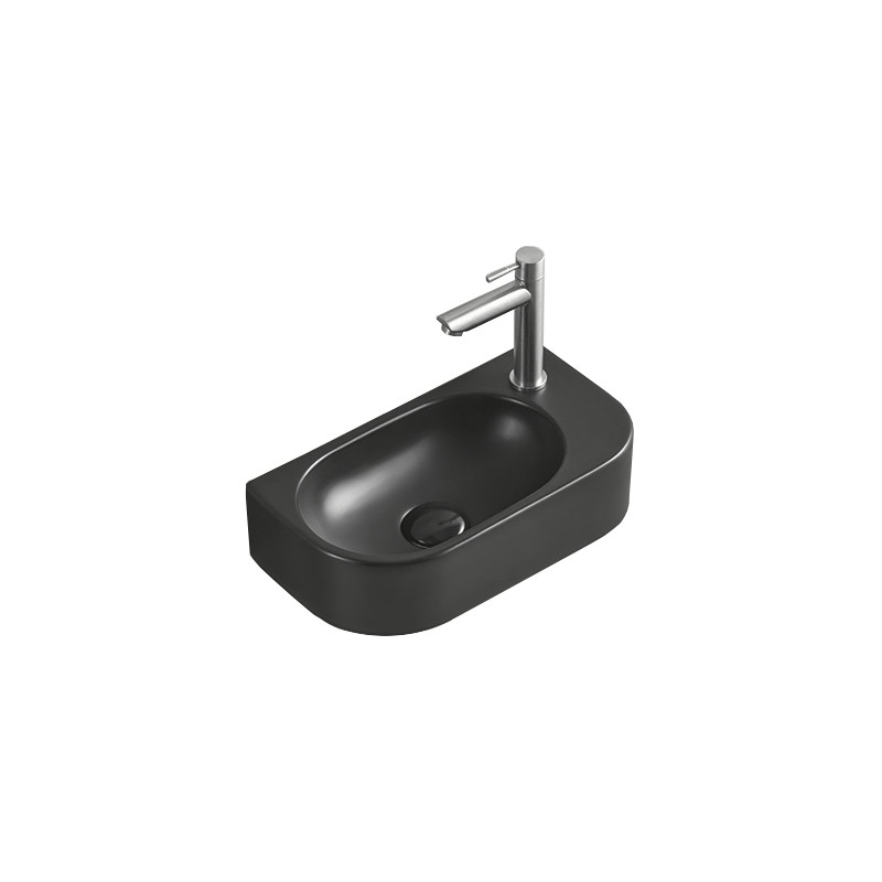 Mexen Viera left countertop washbasin 40 x 21 cm, matte black - 21274085L