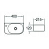Mexen Viera countertop washbasin right 40 x 21 cm, light grey matte - 21274061R