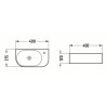 Mexen Viera left countertop washbasin 40 x 21 cm, light gray matte - 21274061L
