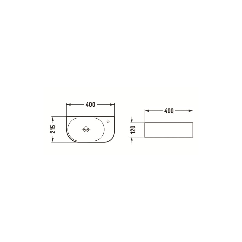 Mexen Viera countertop washbasin left 40 x 21 cm, white - 21274000L