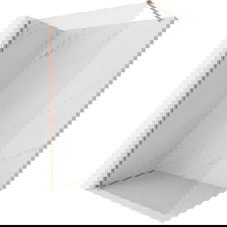 Mexen Kioto-X Walk-in Shower Panel 80 x 200 cm, Transparent 10 mm, Brushed Copper - 800-080-101-65-00-X