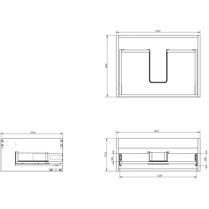 Mexen Box-A Vanity Unit 60 cm, 1 Drawer, White Matte - 91AX0-0600-235-1-01