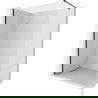 Mexen Kioto-X Shower Wall Walk-in 100 x 200 cm, transparent 10 mm, black - 800-100-101-70-00-X