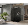 Mexen Omega sliding shower cabin 100 x 80 cm, graphite, chrome + Flat black shower tray - 825-100-080-01-40-4070