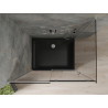 Mexen Omega sliding shower cabin 100 x 80 cm, graphite, chrome + Flat black shower tray - 825-100-080-01-40-4070