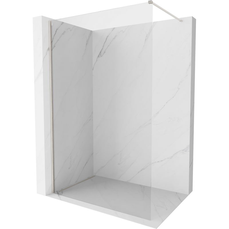 Mexen Kioto-X Walk-in Shower Wall 100 x 200 cm, Transparent 10 mm, Brushed Nickel - 800-100-101-97-00-X