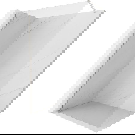 Mexen Kioto-X 150 x 200 cm Walk-in Shower Wall, Transparent 10 mm, Brushed Nickel - 800-150-101-97-00-X