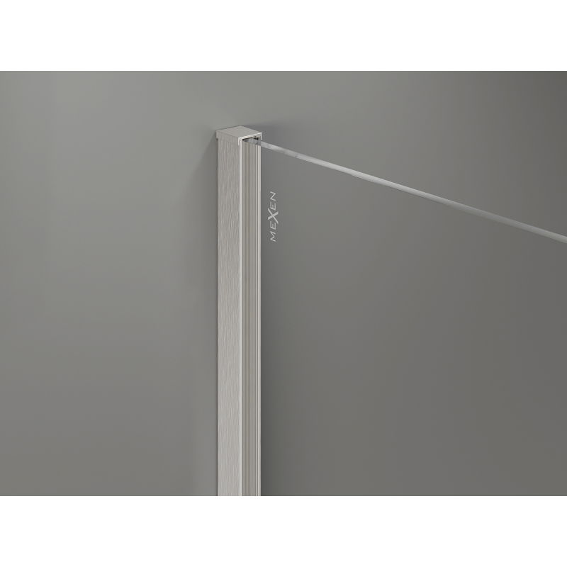 Mexen Kioto-X shower panel Walk-in 160 x 200 cm, transparent 10 mm, brushed nickel - 800-160-101-97-00-X