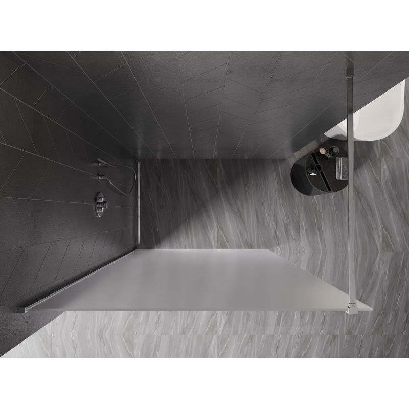 Mexen Kioto-X Walk-in Shower Wall 50 x 200 cm, Frosted 10 mm, Chrome - 800-050-101-01-30-X